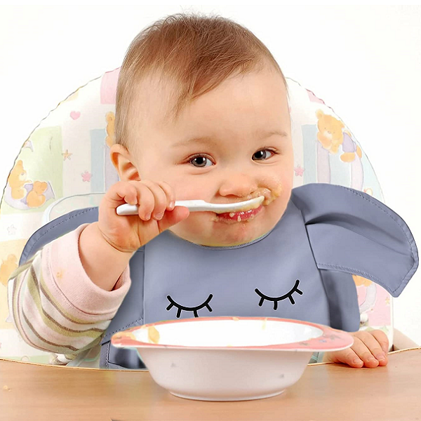 Bavoirs Imperméables Pour Bébés Avec Poche Pour Collecter Les Restes De Nourriture