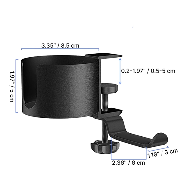 Porte-gobelet De Bureau Avec Crochet pour Casque D’écoute – Image 7