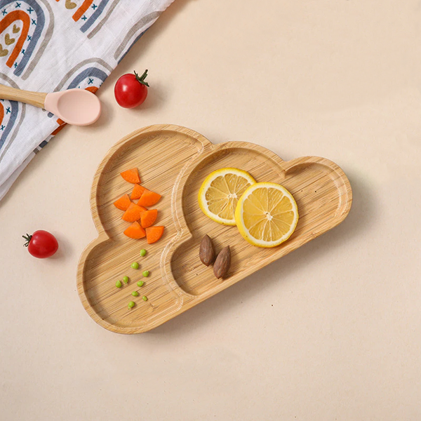 Assiette En Bambou Avec Aspiration En Silicone Et Set De Cuillères Pour Bébé – Image 4