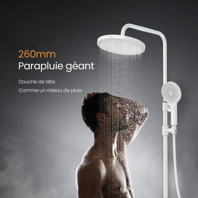 EMKE Colonne de Douche avec douche thermostat blanc – Image 2
